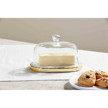 Load image into Gallery viewer, Gold Marble Glass Butter Dish
