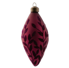 Load image into Gallery viewer, Velvet Leaf Glass Plum Ornament
