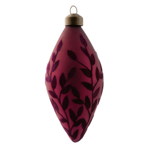 Velvet Leaf Glass Plum Ornament