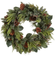 Load image into Gallery viewer, 32” Magnolia + Pine Wreath
