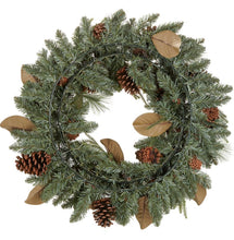 Load image into Gallery viewer, 32” Magnolia + Pine Wreath
