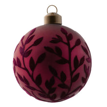 Load image into Gallery viewer, Velvet Leaf Glass Plum Ornament
