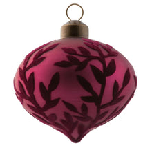 Load image into Gallery viewer, Velvet Leaf Glass Plum Ornament
