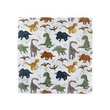 Load image into Gallery viewer, Cotton Muslin Swaddle Blanket - Dino Friends
