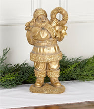 Load image into Gallery viewer, Antique Gold Resin Santas
