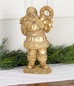 Antique Gold Resin Santas