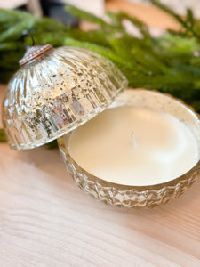 Mercury Glass Lidded Ornament Candle