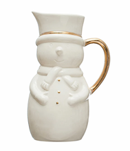 Load image into Gallery viewer, Snowman Stoneware Pitcher
