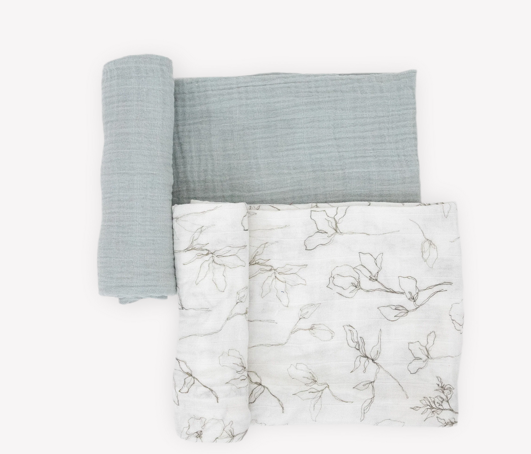 Organic Swaddle Set- Pencil Floral