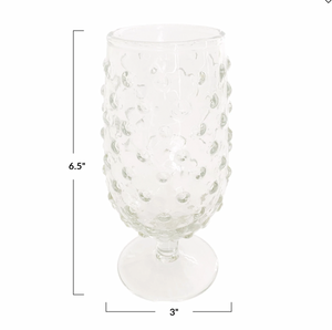 Hobnail Stemmed Drinking Glass