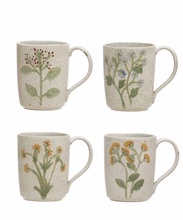 Load image into Gallery viewer, Hand-Painted Stoneware Mug w/ Botanicals
