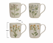 Load image into Gallery viewer, Hand-Painted Stoneware Mug w/ Botanicals
