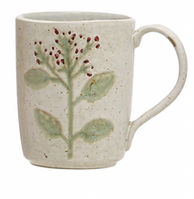 Load image into Gallery viewer, Hand-Painted Stoneware Mug w/ Botanicals
