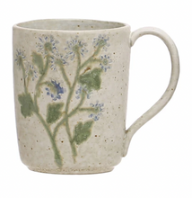 Load image into Gallery viewer, Hand-Painted Stoneware Mug w/ Botanicals
