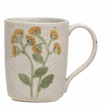 Load image into Gallery viewer, Hand-Painted Stoneware Mug w/ Botanicals
