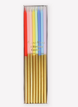 Load image into Gallery viewer, Gold Dipped Rainbow Mix Candles

