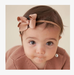 Neutral Lacey Baby Bow Set