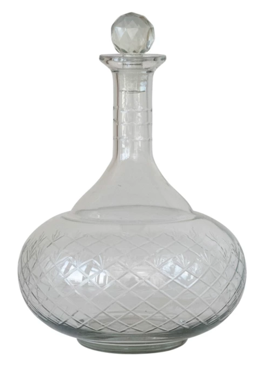 Glass Decanter w/ Glass Stopper