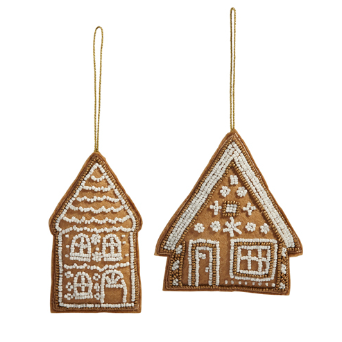 Embroidered Gingerbread House Ornament