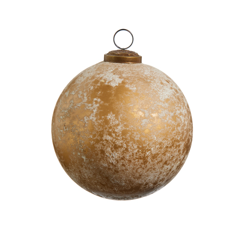 Distressed Gold Ball Ornament