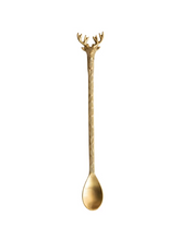 Load image into Gallery viewer, Brass Cocktail Reindeer Spoon
