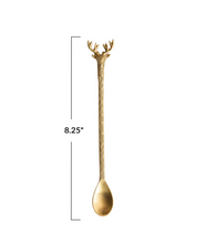 Load image into Gallery viewer, Brass Cocktail Reindeer Spoon
