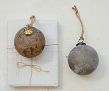 Load image into Gallery viewer, Distressed Frosted Ball Ornament
