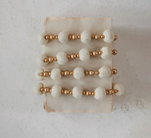 Load image into Gallery viewer, Wool + Gold Bead Garland
