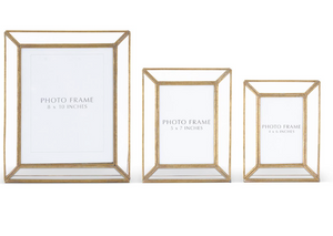 Clear Glass Panes and Gold Metal Frames