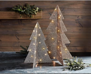 Light Up Glitter Tree Table Sitters