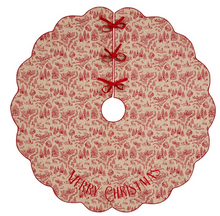 Load image into Gallery viewer, Toile Scalloped Tree Skirt
