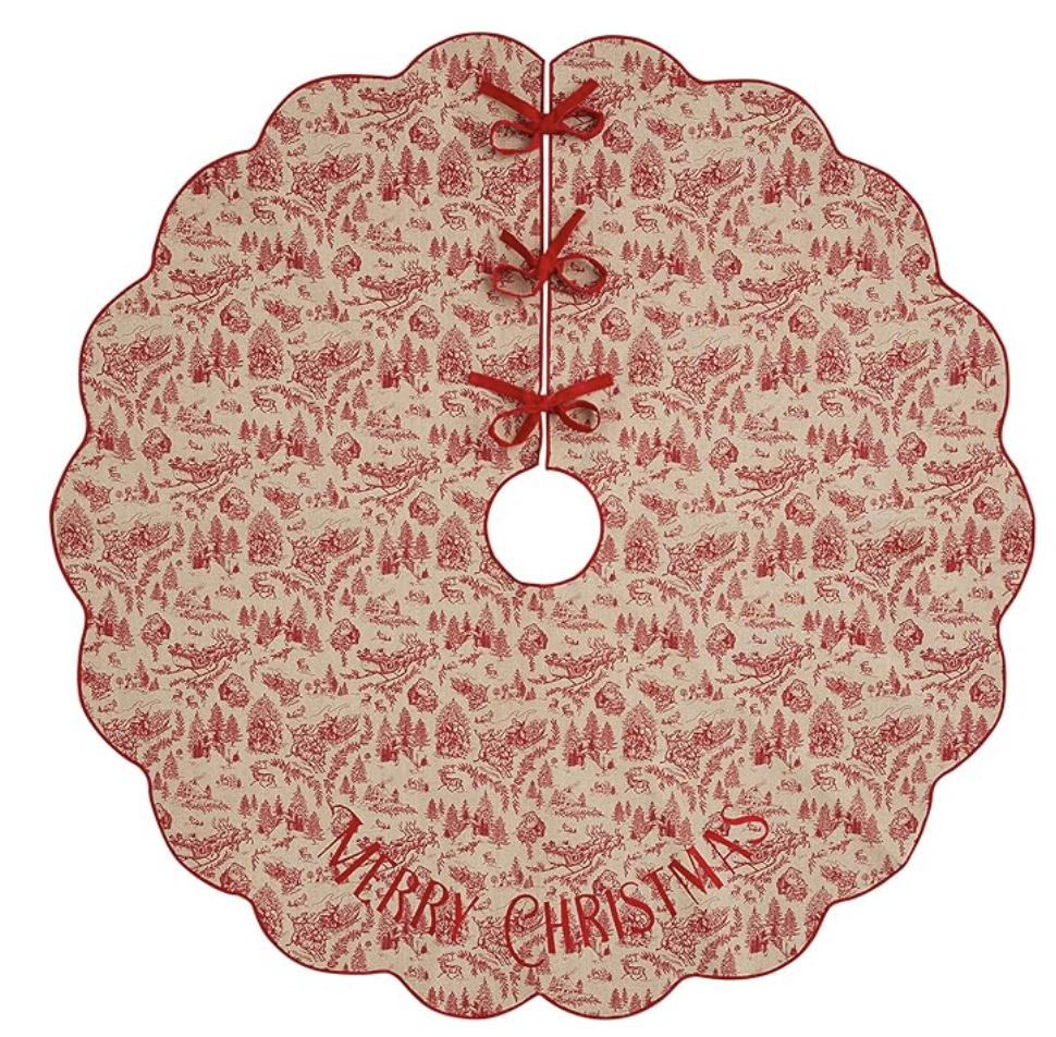 Toile Scalloped Tree Skirt