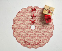 Load image into Gallery viewer, Toile Scalloped Tree Skirt
