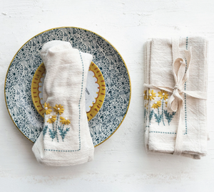 Flowers & French Knots Napkin Set