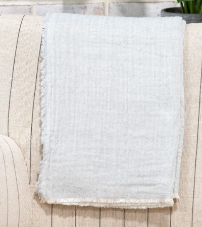 Gray Cotton Throw