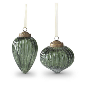 Crackled Green Glass Ornament