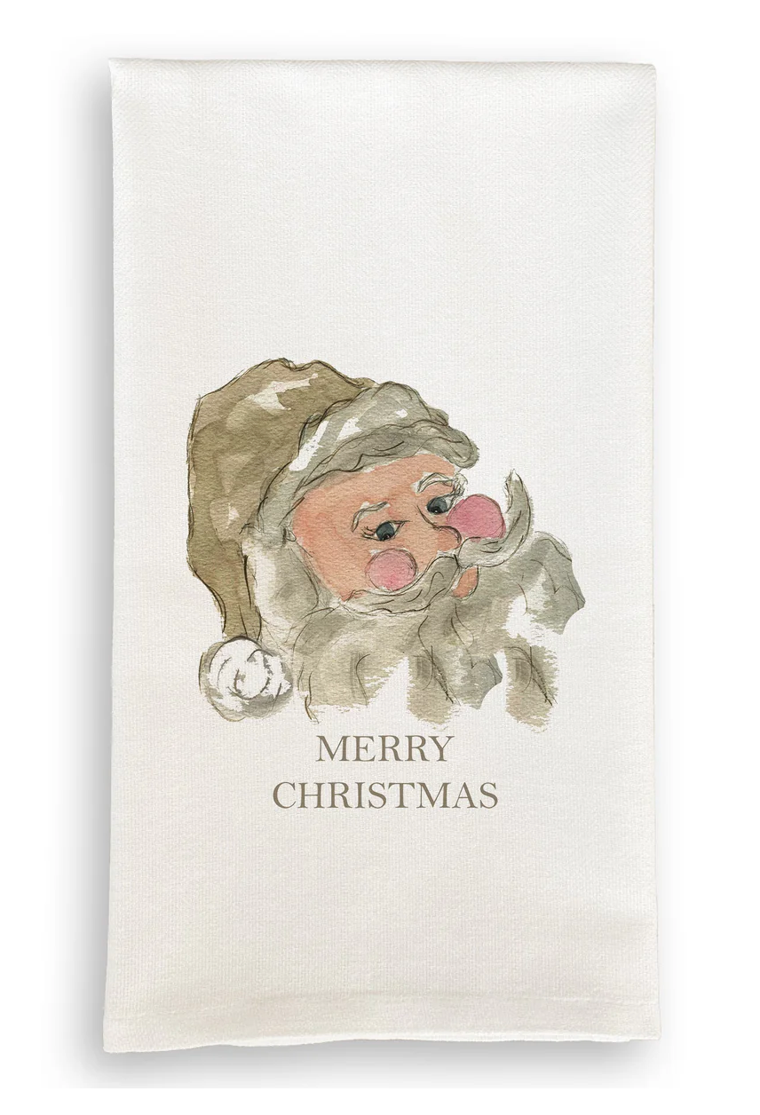 Neutral Santa Tea Towel