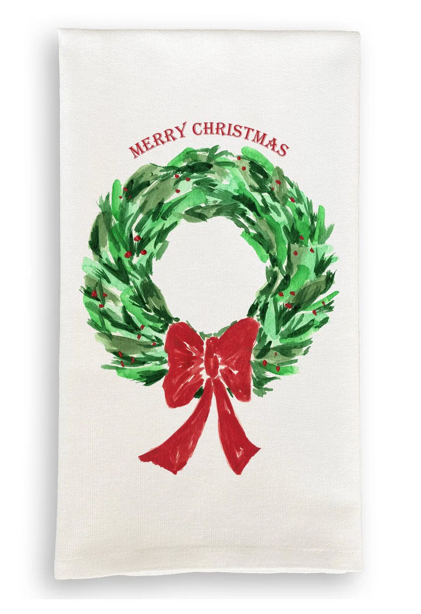 Bow Wreath Dish Towel