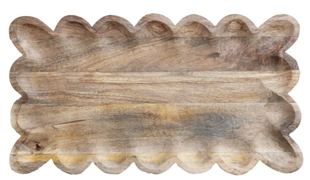 Scalloped Wood Tray