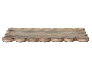 Scalloped Wood Tray