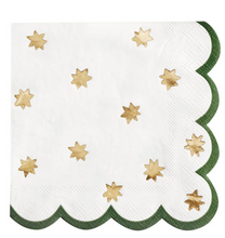 Load image into Gallery viewer, Snowflake Stars Scalloped Cocktail Napkin
