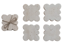 Load image into Gallery viewer, Travertine Coasters w/ Scalloped Edge
