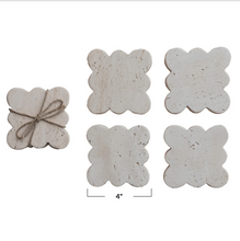 Load image into Gallery viewer, Travertine Coasters w/ Scalloped Edge
