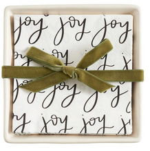 Load image into Gallery viewer, Ceramic Napkin Tray + Napkins - Joy
