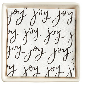 Ceramic Napkin Tray + Napkins - Joy