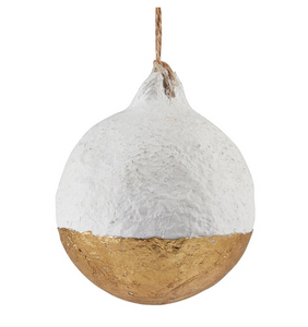 3" Paper Mache Gold Dip Ornament