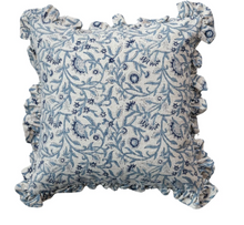 Load image into Gallery viewer, 18&quot; Floral Block Printed Pillow
