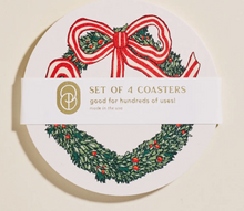 Load image into Gallery viewer, Holiday Wreath Coasters - Set of 4
