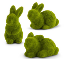 Load image into Gallery viewer, Green Mossy Flocked Bunnies
