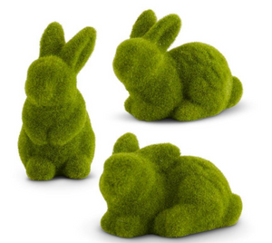 Green Mossy Flocked Bunnies